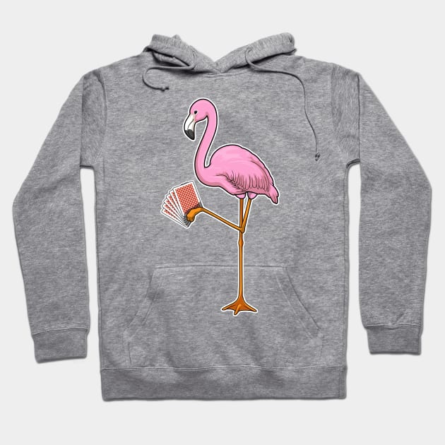 Flamingo Poker Poker cards Hoodie by Markus Schnabel